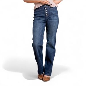 JUDY BLUE Straight Leg Parker High Rise Button Fly Jeans Women's Sz 5 | 27